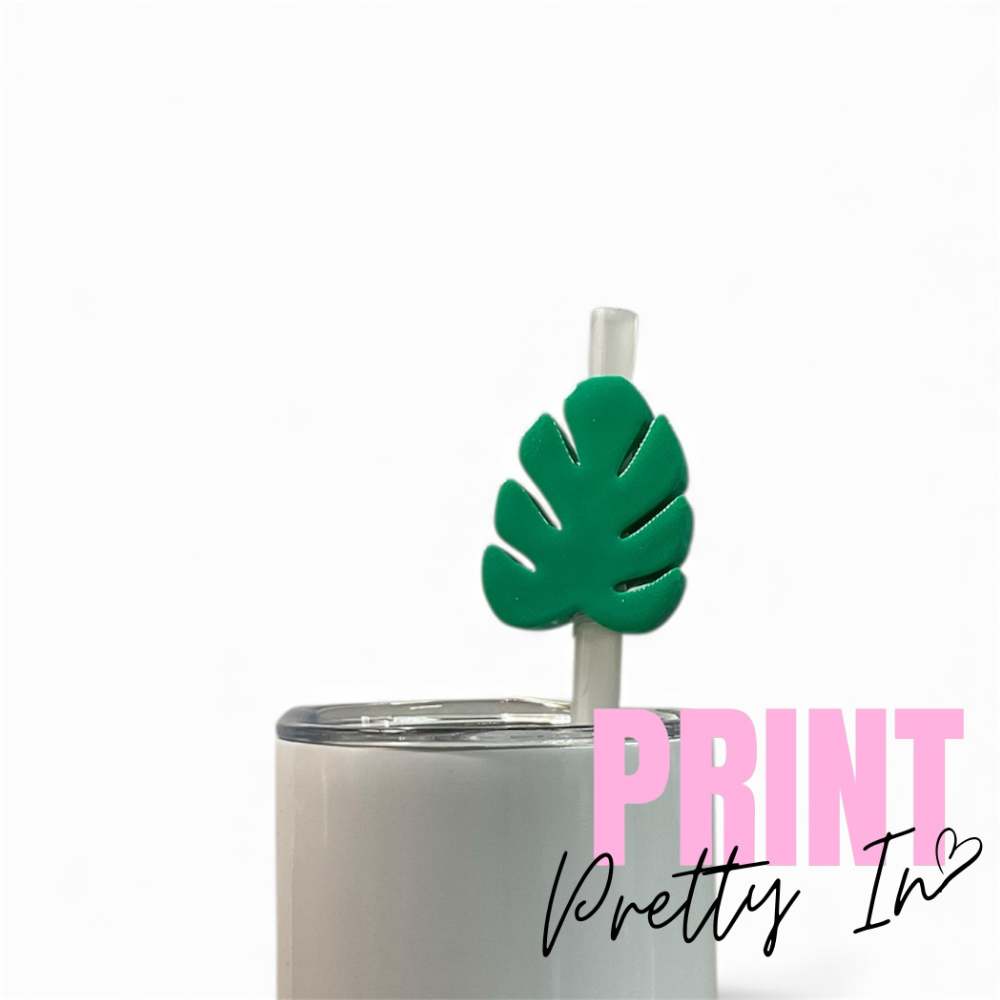 8mm Monstera Flower Straw Topper