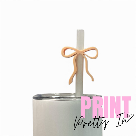 8mm Nude Petite Bow Straw Topper