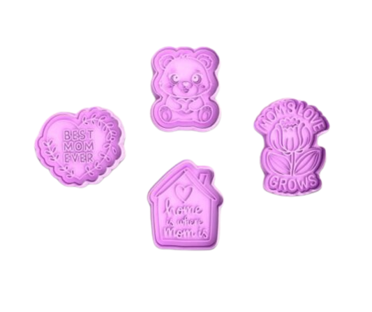 Mothers Day Pack 1 Cookie Cutters and Stamp