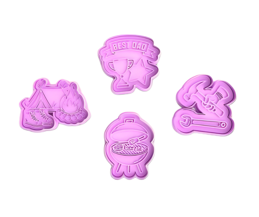 Fathers Day Pack 3 Cookie Cutters and Stamp